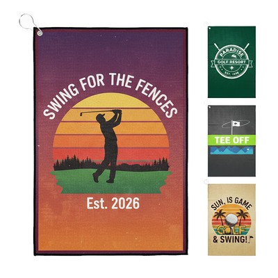 Waffle Texture Sublimated Golf Towel 16" X 24"